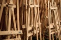 Dozens of of wooden easels