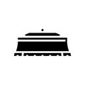 dozer blade construction vehicle glyph icon vector illustration