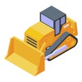 Dozer bulldozer icon, isometric style