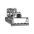 Dozer. Detailed Bulldozer vector stock illustration on white