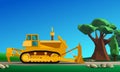 Dozer earth mover at forest Royalty Free Stock Photo
