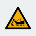 Dozer Excavator Symbol Sign.Vector Illustration Royalty Free Stock Photo