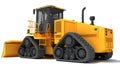 Dozer heavy construction machinery 3D rendering on white background