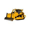 Dozer with root rake vector art