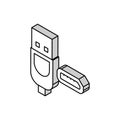 dp displayport isometric icon vector illustration Royalty Free Stock Photo