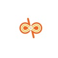 dp letter Infinity icon vector illustration concept design