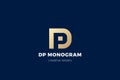 DP PD Monogram Logo Letter P D vector design template Linear Outline Negative space style