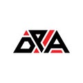 DPA triangle letter logo design with triangle shape. DPA triangle logo design monogram. DPA triangle vector logo template with red Royalty Free Stock Photo