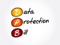 DPB - Data Protection Bill acronym Royalty Free Stock Photo
