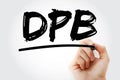 DPB - Data Protection Bill acronym with marker, technology concept background Royalty Free Stock Photo