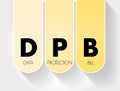 DPB - Data Protection Bill acronym, technology concept background Royalty Free Stock Photo