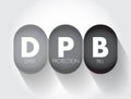 DPB - Data Protection Bill acronym, technology concept background Royalty Free Stock Photo