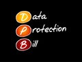 DPB - Data Protection Bill acronym concept Royalty Free Stock Photo