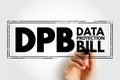DPB - Data Protection Bill acronym, technology concept stamp Royalty Free Stock Photo