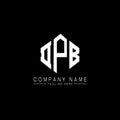 DPB letter logo design with polygon shape. DPB polygon and cube shape logo design. DPB hexagon vector logo template white and Royalty Free Stock Photo