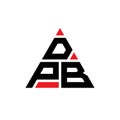 DPB triangle letter logo design with triangle shape. DPB triangle logo design monogram. DPB triangle vector logo template with red Royalty Free Stock Photo