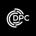 DPC letter logo design on black background. DPC creative initials letter logo concept. DPC letter design Royalty Free Stock Photo