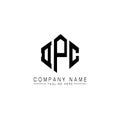 DPC letter logo design with polygon shape. DPC polygon and cube shape logo design. DPC hexagon vector logo template white and Royalty Free Stock Photo