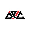 DPC triangle letter logo design with triangle shape. DPC triangle logo design monogram. DPC triangle vector logo template with red Royalty Free Stock Photo