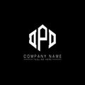 DPD letter logo design with polygon shape. DPD polygon and cube shape logo design. DPD hexagon vector logo template white and Royalty Free Stock Photo