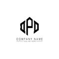 DPD letter logo design with polygon shape. DPD polygon and cube shape logo design. DPD hexagon vector logo template white and Royalty Free Stock Photo