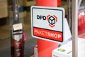 DPD Paket Shop logo on the entrance