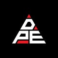DPE triangle letter logo design with triangle shape. DPE triangle logo design monogram. DPE triangle vector logo template with red Royalty Free Stock Photo