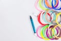 3Dpen and colorful rainbow plastic PLA Royalty Free Stock Photo