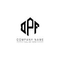 DPF letter logo design with polygon shape. DPF polygon and cube shape logo design. DPF hexagon vector logo template white and Royalty Free Stock Photo
