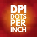 DPI - Dots Per Inch acronym, technology concept background