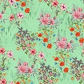 Floral Hand Made Digital Design Pattern, colours available in design,