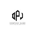 DPJ letter logo design with polygon shape. DPJ polygon and cube shape logo design. DPJ hexagon vector logo template white and Royalty Free Stock Photo