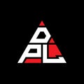 DPL triangle letter logo design with triangle shape. DPL triangle logo design monogram. DPL triangle vector logo template with red Royalty Free Stock Photo