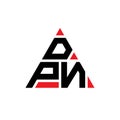 DPN triangle letter logo design with triangle shape. DPN triangle logo design monogram. DPN triangle vector logo template with red Royalty Free Stock Photo