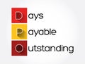 DPO - Days Payable Outstanding acronym, business concept background