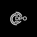 DPO letter logo design on black background. DPO creative initials letter logo concept. DPO letter design.DPO letter logo design on