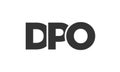 DPO logo design template with strong and modern bold text. Initial based vector logotype featuring simple and minimal typography.