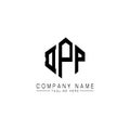 DPP letter logo design with polygon shape. DPP polygon and cube shape logo design. DPP hexagon vector logo template white and Royalty Free Stock Photo