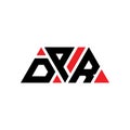 DPR triangle letter logo design with triangle shape. DPR triangle logo design monogram. DPR triangle vector logo template with red Royalty Free Stock Photo