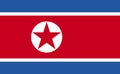 DPRK national flag in exact proportions - Vector