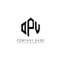 DPV letter logo design with polygon shape. DPV polygon and cube shape logo design. DPV hexagon vector logo template white and Royalty Free Stock Photo