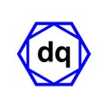 DQ hexagon typography monogram. DQ lettering icon