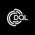 DQL letter logo design on black background. DQL creative initials letter logo concept. DQL letter design Royalty Free Stock Photo