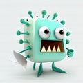 Dr. Bacterio and Viral Invasion, a thrilling battle against dangerous viruses. cute children creature, AI generation