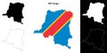 DR Congo outline map Royalty Free Stock Photo
