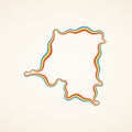 DR Congo - Outline Map Royalty Free Stock Photo