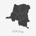 DR Congo region map: grey outline on white.