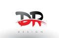DR D R Brush Logo Letters with Red and Black Swoosh Brush Front