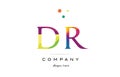 dr d r creative rainbow colors alphabet letter logo icon