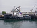 Dr Hank Kaplan Tractor tugboat in harbor of Los Angeles